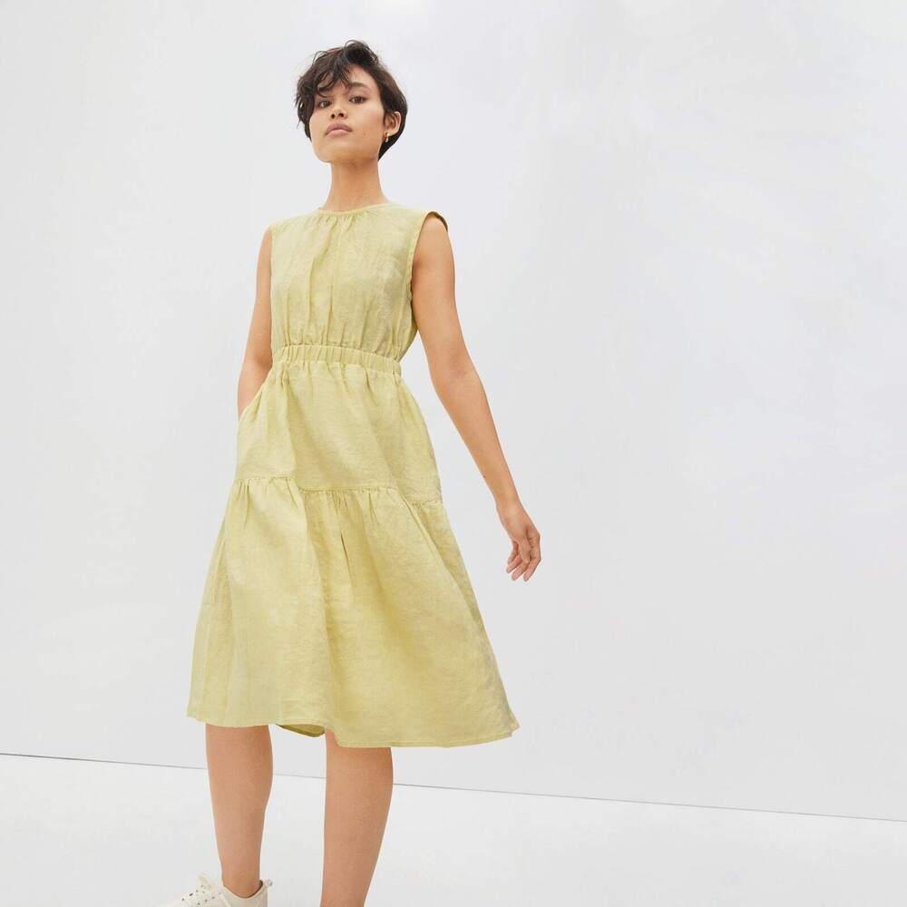 Everlane The Linen Open-Back Dress
